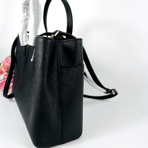 Kate Spade Black Satchel Crossbody Leather Bag NWT - Picture 8 of 16